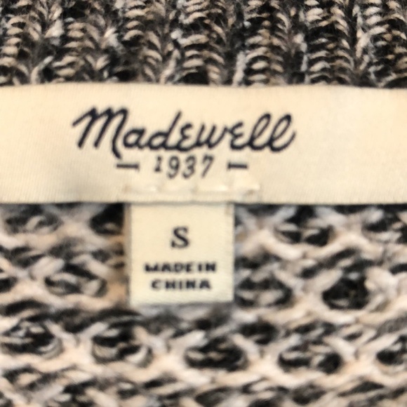 Madewell Womens Checkpoint Crewneck Sweater Sz S Black White Color Block Stripe - Picture 3 of 9